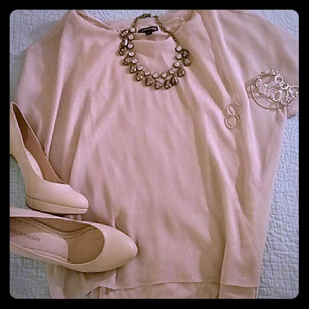 Express nude sparkle top.